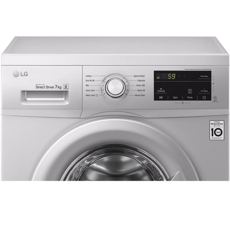 قیمت و خرید ماشین لباسشویی ال جی FH2J3QDNG5 رنگ نقره ای