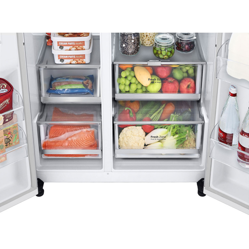 کشوهای پایین یخچال فریزر ال جی X287 یا GCX-287TVW ال جی رنگ سفید محصول 2025