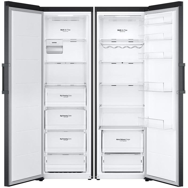 نمای داخل یخچال فریزر 768 لیتر ال جی GC-B511EADM و GC-B514EAFM رنگ دودی محصول 2024