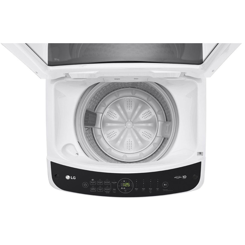 نمای پنل بالای ماشین لباسشویی و پتوشور ال جی T18H3SDHTW رنگ سفید محصول 2023