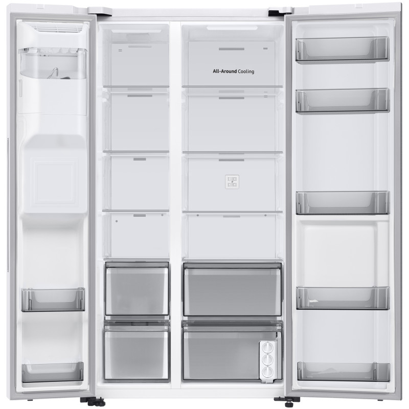 نمای داخل یخچال فریزر Samsung RS80DG5402WW رنگ سفید محصول 2024