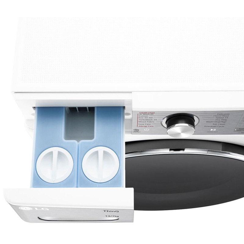 مخزن مواد شوینده ماشین لباسشویی و خشک کن ال جی WDR1307BWP (F4Y9LDP2W) رنگ سفید محصول 2024