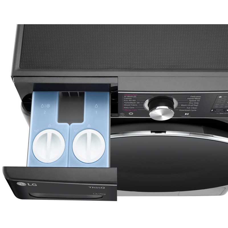 مخزن مواد شوینده (کشوی مواد شوینده) ماشین لباسشویی و خشک کن ال جی WDR1307PBP (F4Y9LDP2Z) رنگ دودی محصول 2024