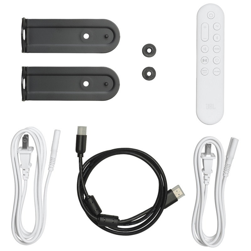 اقلام داخل جعبه ساندبار جی بی ال BAR 300MK2 رنگ سفید محصول 2025