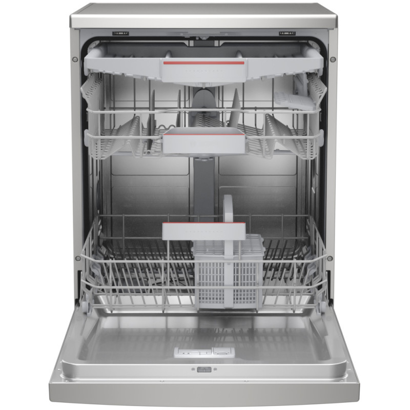 نمای داخل ماشین ظرفشویی 3 طبقه بوش SMS4HMI65M رنگ نقره ای محصول 2023