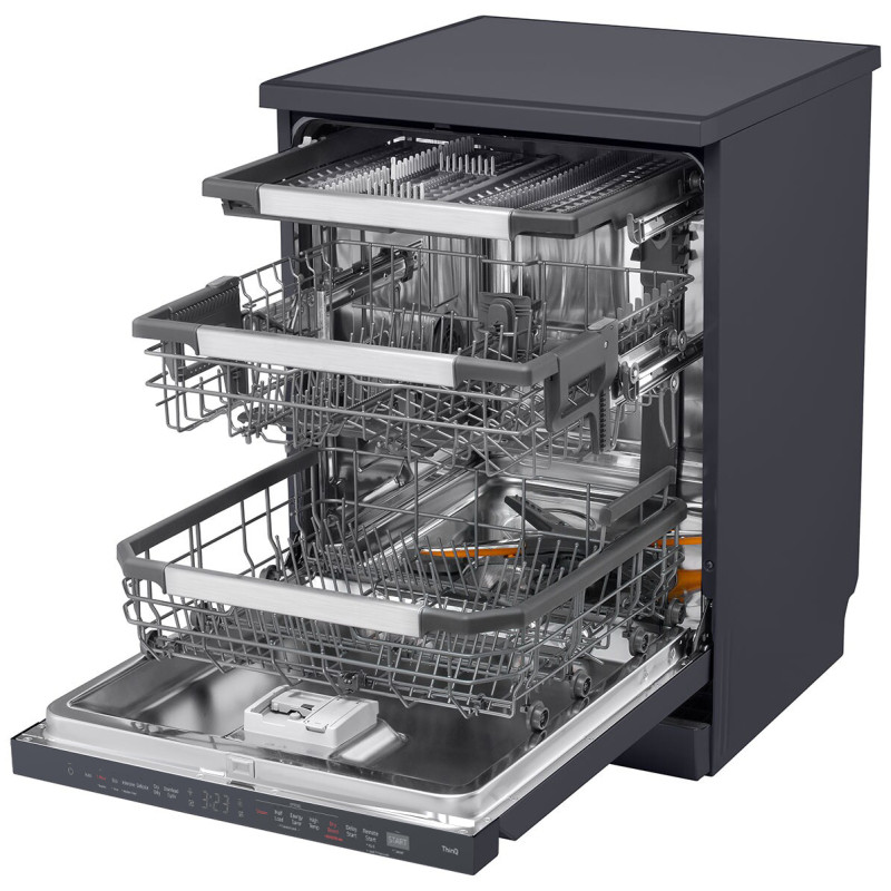 ماشین ظرفشویی و خشک کن سه طبقه ال جی DFC287HMS رنگ مشکی مات