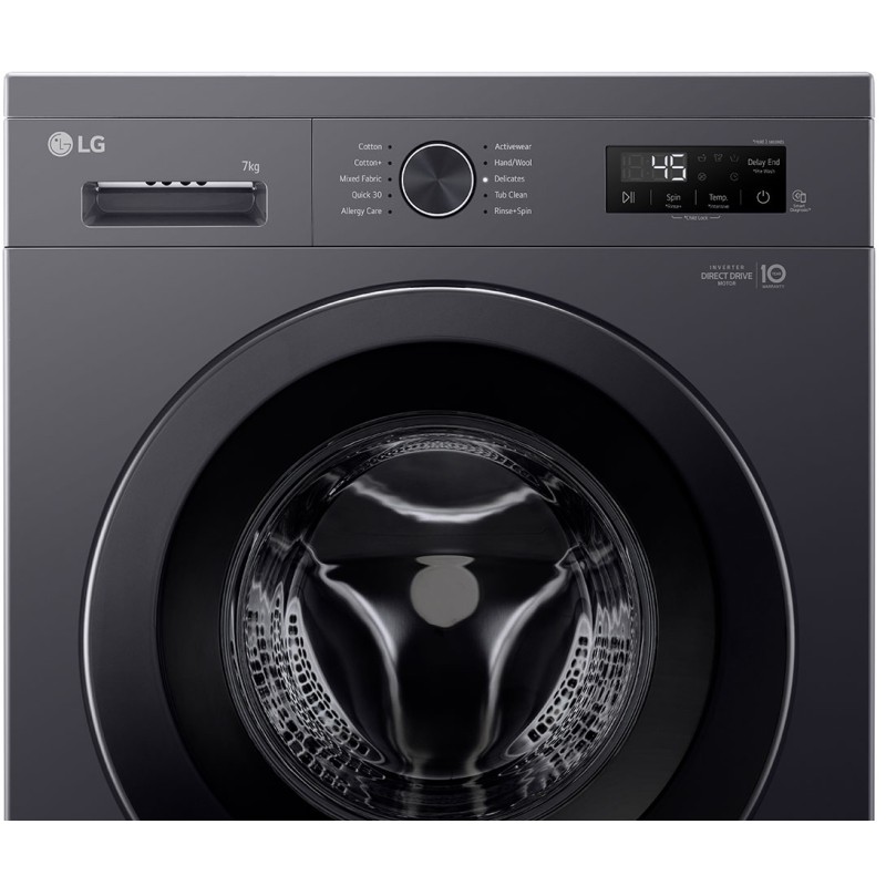 پنل کنترلی ماشین لباسشویی 7 کیلویی ال جی F2Y1QYP6J رنگ دودی محصول 2025