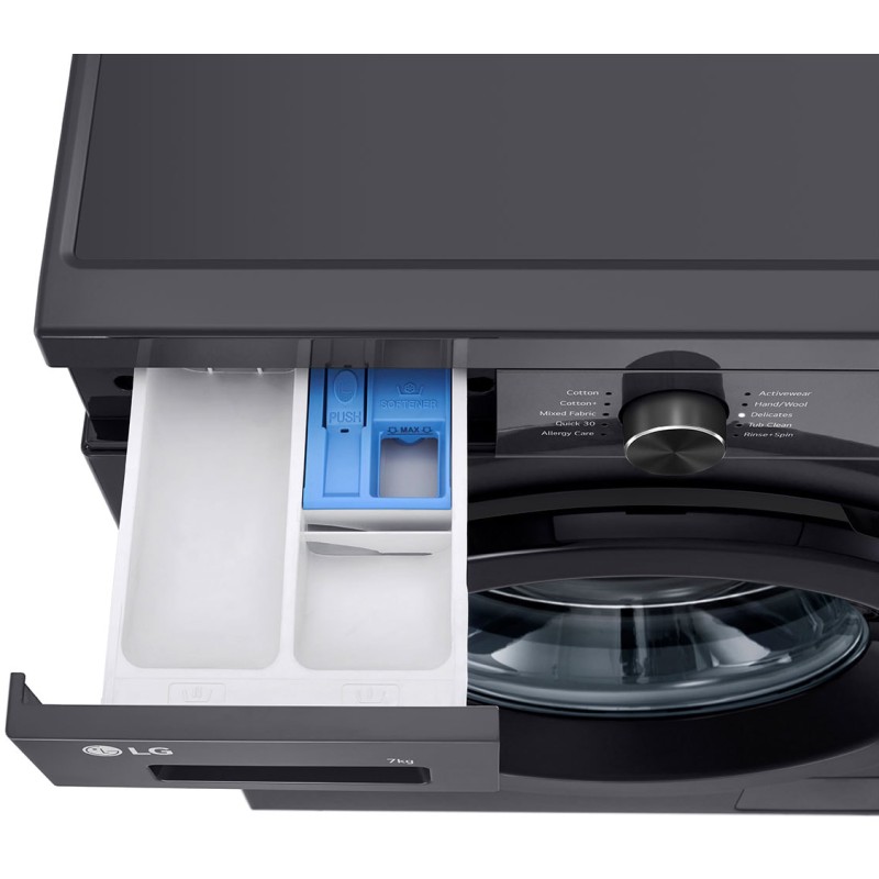 مخزن یا کشوی مواد شوینده ماشین لباسشویی ال جی F2Y1QYP6J رنگ دودی محصول 2025