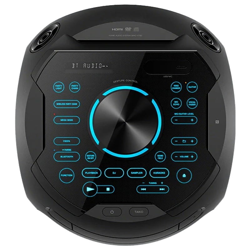 صفحه نمایش و دکمه های کنترلی سیستم صوتی Sony MHC-V72D