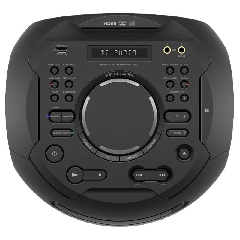 صفحه نمایش و دکمه های کنترلی سیستم صوتی سونی V42