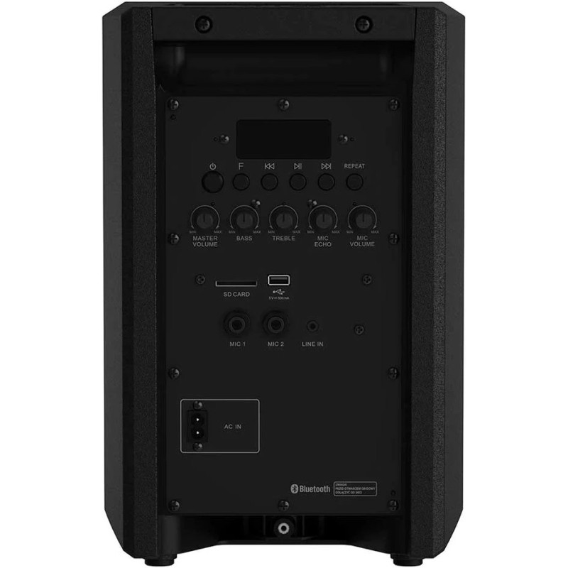 نمای پشت اسپیکر ال جی ایکس بوم RM1 و پورت های ورودی و خروجی و دکمه ها