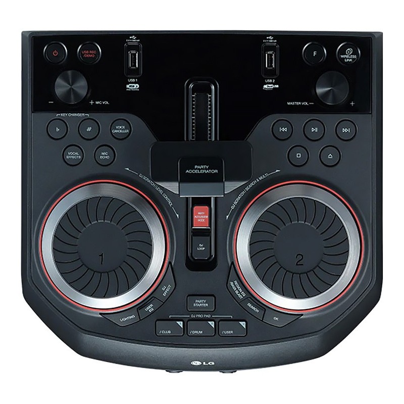 طراحی پنل سیستم صوتی ال جی OK75 از نمای بالا