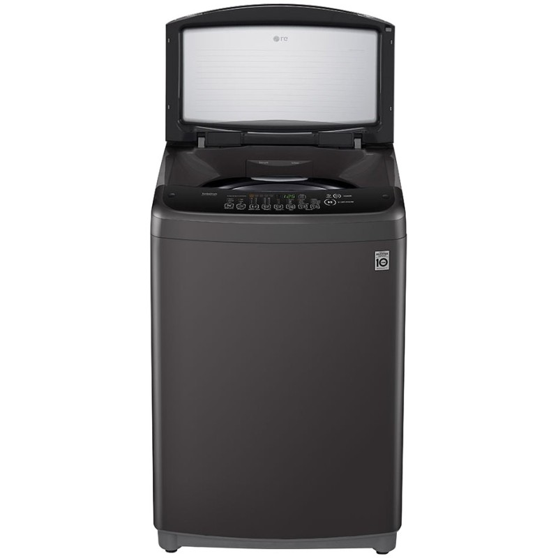 طراحی ماشین لباسشویی و پتو شور ال جی T1666 رنگ مشکی