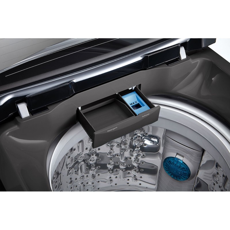 طراحی محفظه پودر و مایع شستشوی ماشین لباسشویی درب از بالای الجی T1666 رنگ مشکی