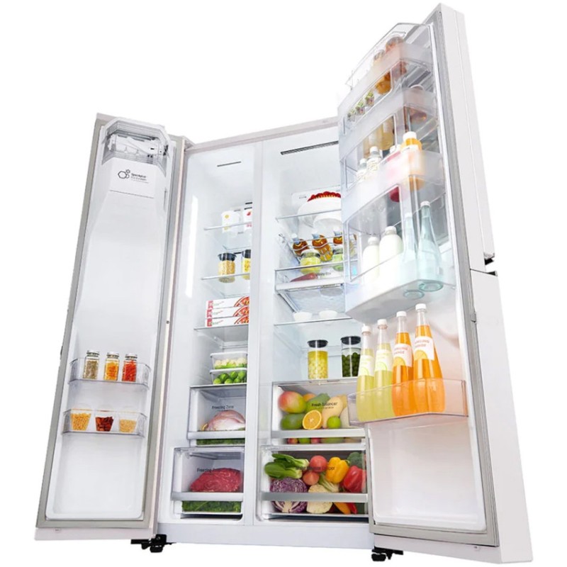 طراحی داخلی یخچال فریزر هوشمند ال جی X257 رنگ سفید