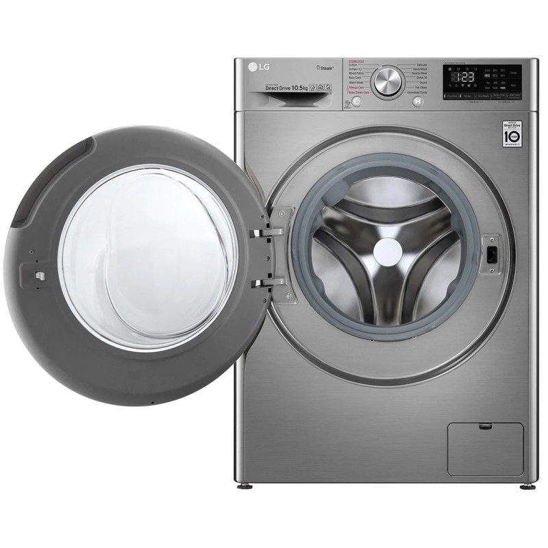 خرید ماشین لباسشویی ال جی V5 با ظرفیت 10.5 کیلو رنگ نقره ای