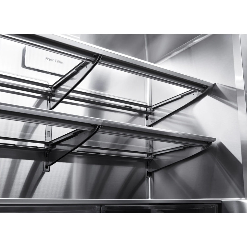 قفسه ها و طبقه های فلزی و شیشه ای یخچال فریزر لاکچری ال جی LSR100 رنگ نقره ای