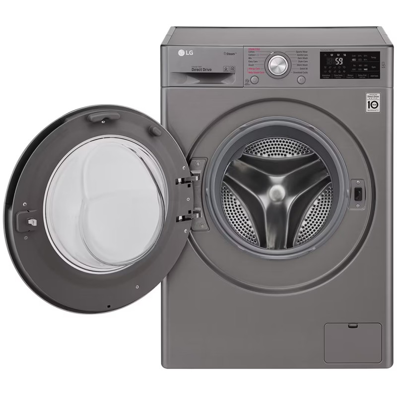 خرید ماشین لباسشویی نقره ای ال جی F4J6VYP2S با ظرفیت 9 کیلوگرم