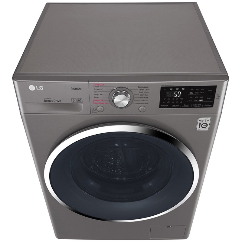 ماشین لباسشویی ال جی F4J6VYP2S با سرعت 1400 دور در دقیقه رنگ نقره ای