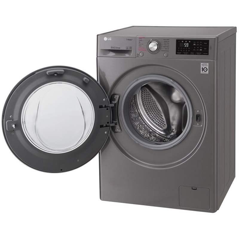 طراحی ماشین لباسشویی ال جی نقره ای F4J6VYP2S