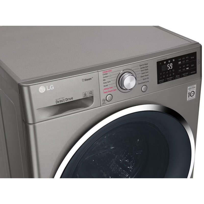 ماشین لباسشویی LG مدل F4J6VYP2S رنگ نقره ای