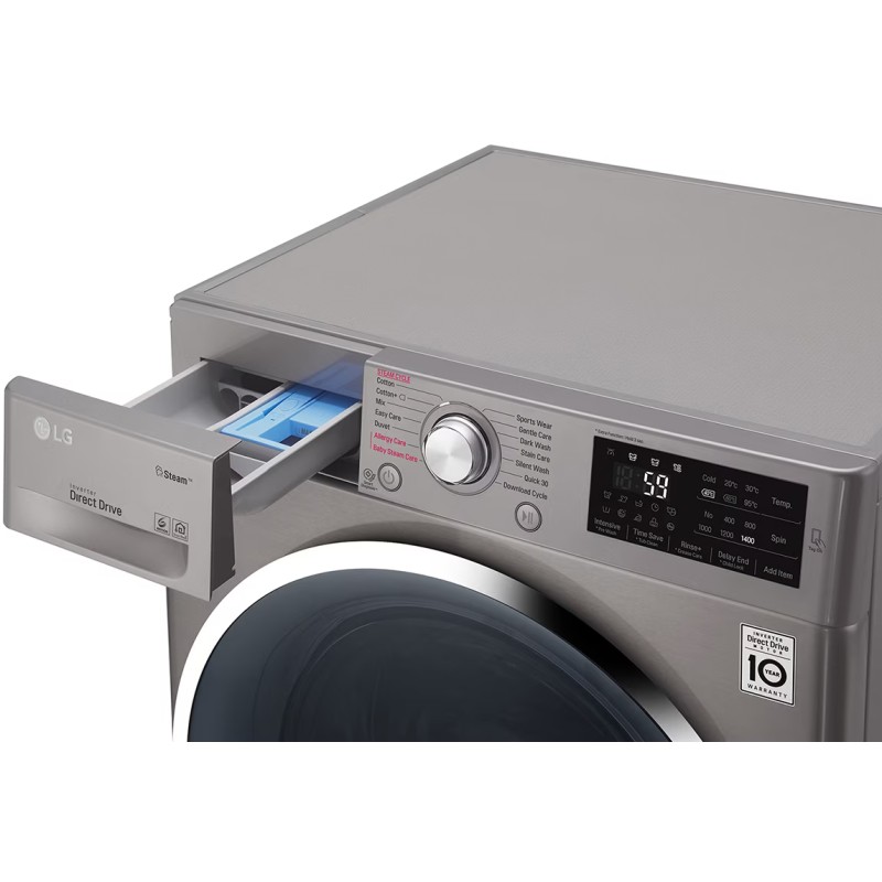 کشوی شوینده ماشین لباسشویی 1400 دور الجی 4J6 رنگ نقره ای