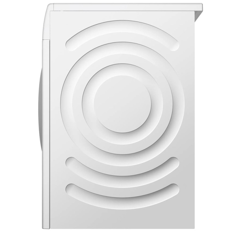 طراحی ماشین لباسشویی سفید بوش WAV28L90ME از بغل با سیستم ضد لرزش (AntiVibration)