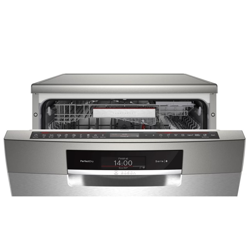 دکمه های کنترلی و صفحه نمایش ماشین ظرفشویی بوش SMS8ZDI48Q رنگ نقره ای