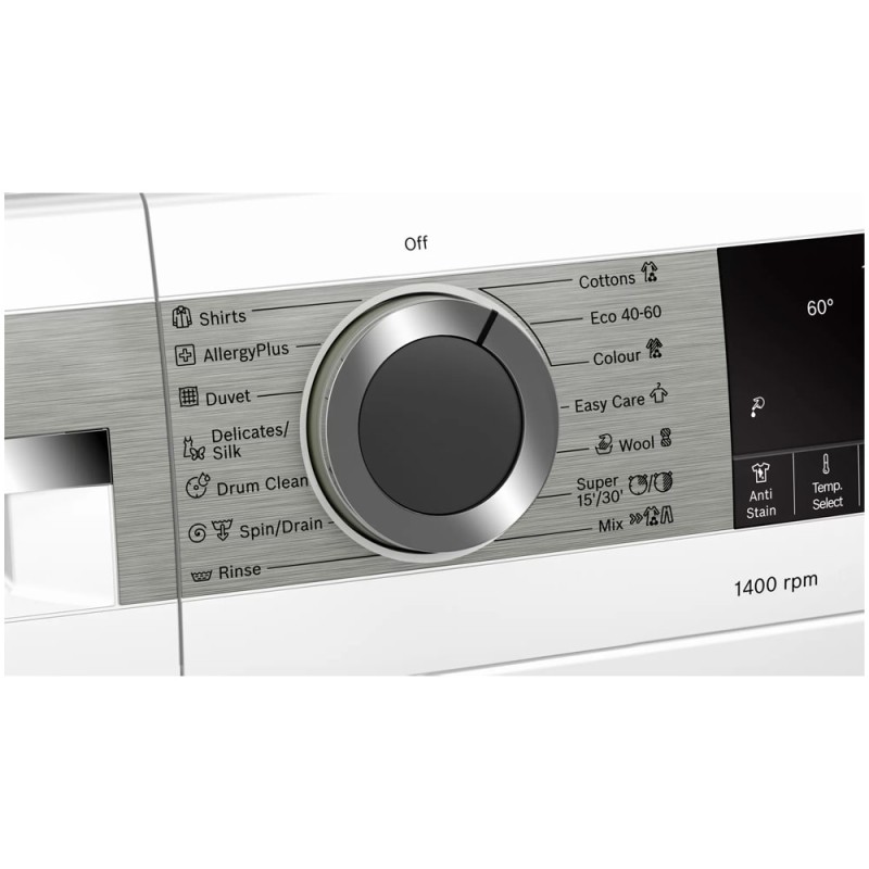 طراحی پنل کنترلی ماشین لباسشویی 10 کیلویی بوش BOSCH WGA254X0ME رنگ سفید