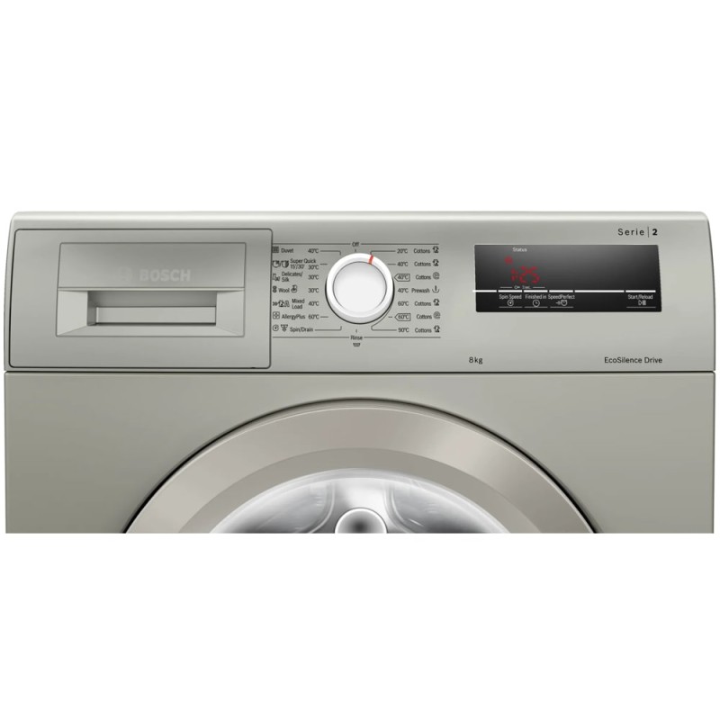 طراحی پنل کنترلی ماشین لباسشویی بوش BOSCH WAJ2018SME رنگ سیلور