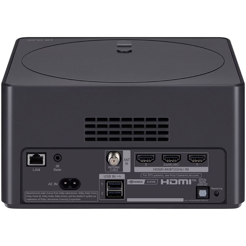 نمای پشت و درگاه های ورودی و خروجی زیرو کانکت باکس تلویزیون الجی 83M3