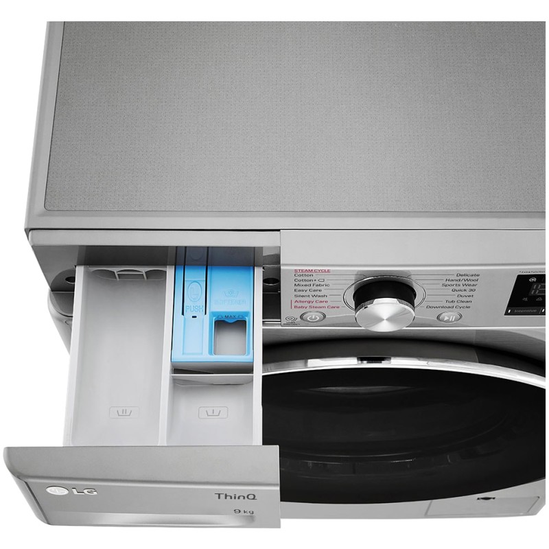 محفظه مواد شوینده ماشین لباسشویی F4R5 ال جی رنگ نقره ای پلاتینیومی