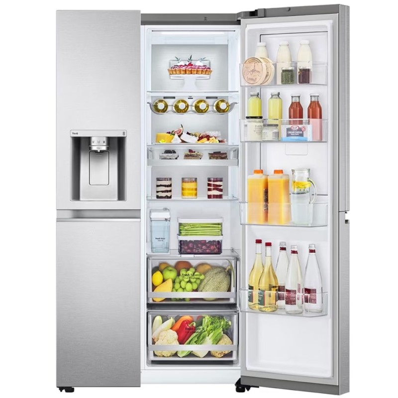 یخچال فریزر دو درب ال جی J287 رنگ نقره ای با ظرفیت 24 فوت