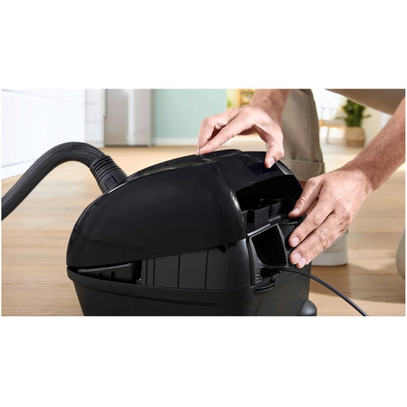 جاروبرقی بوش مدل BGL38 رنگ مشکی دارای سیم جمع کن خودکار