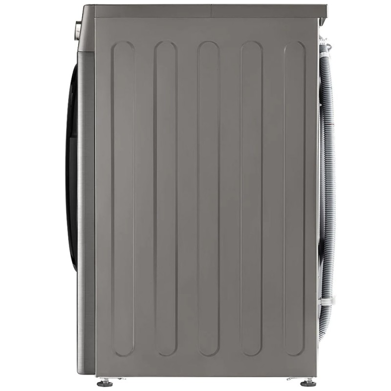 نمای پهلو ماشین لباسشویی ال جی 4R3 رنگ نقره ای با گنجایش 8 کیلو