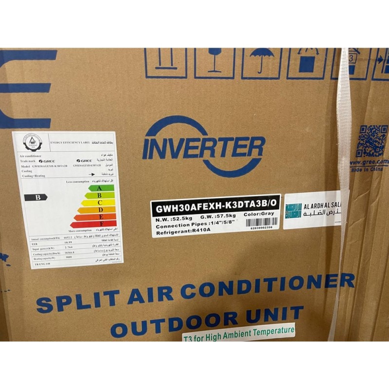 کولر گازی سرمایش گرمایش گری 30000 مدل GWH30AGEXH-K3DTA2B