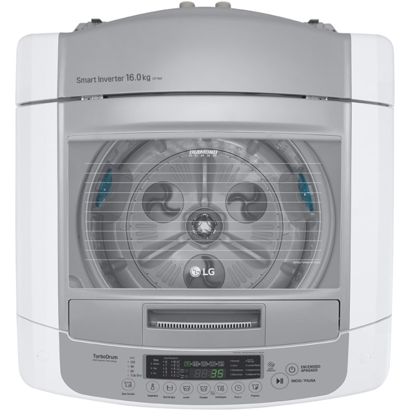 طراحی پنل ماشین لباسشویی روکار یا مبله ال جی T1685NEHT رنگ سفید