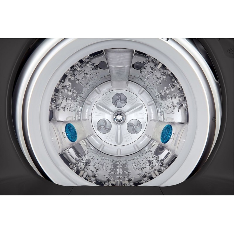 طراحی درب ماشین لباسشویی و پتو شور درب از بالای ال جی T1685NEHT2 رنگ دودی