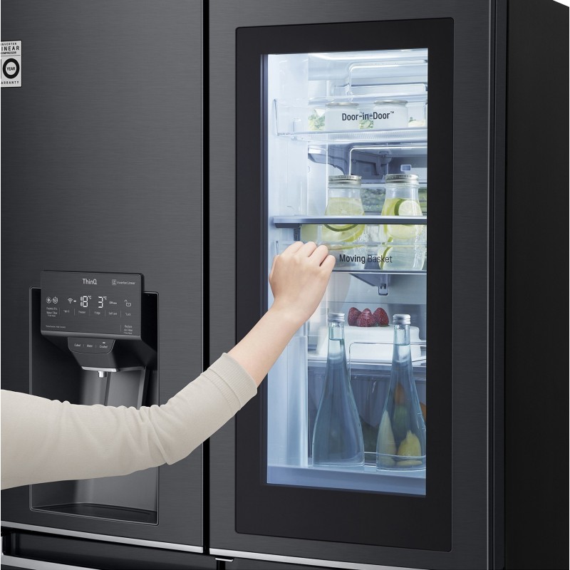 یخچال فریزر GR-X31FMQHL ال جی با InstaView رنگ مشکی مات