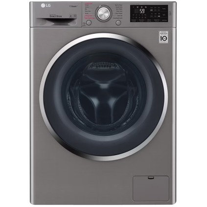 قیمت ماشین لباسشویی ال جی J6 یا WJ6142SSVP یا F4J6VYP2S رنگ نقره ای محصول 2020