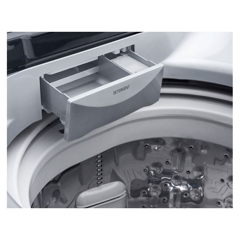 طراحی داخلی ماشین لباسشویی و پتوشور ال جی T1966NEFT1 رنگ نقره ای