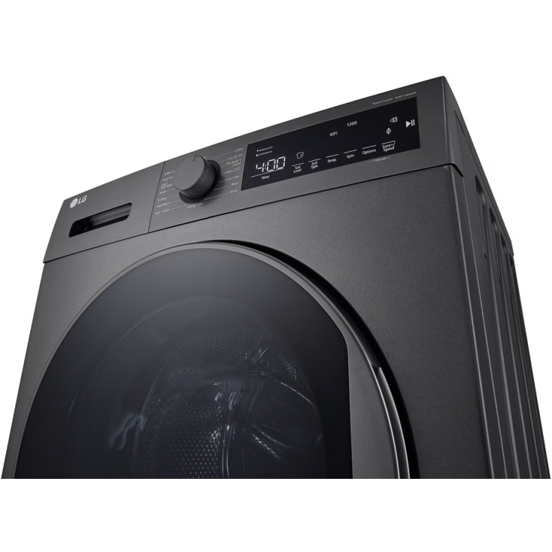 نمای درب دیگ ماشین لباسشویی دودی ال جی F2T2TYM1S