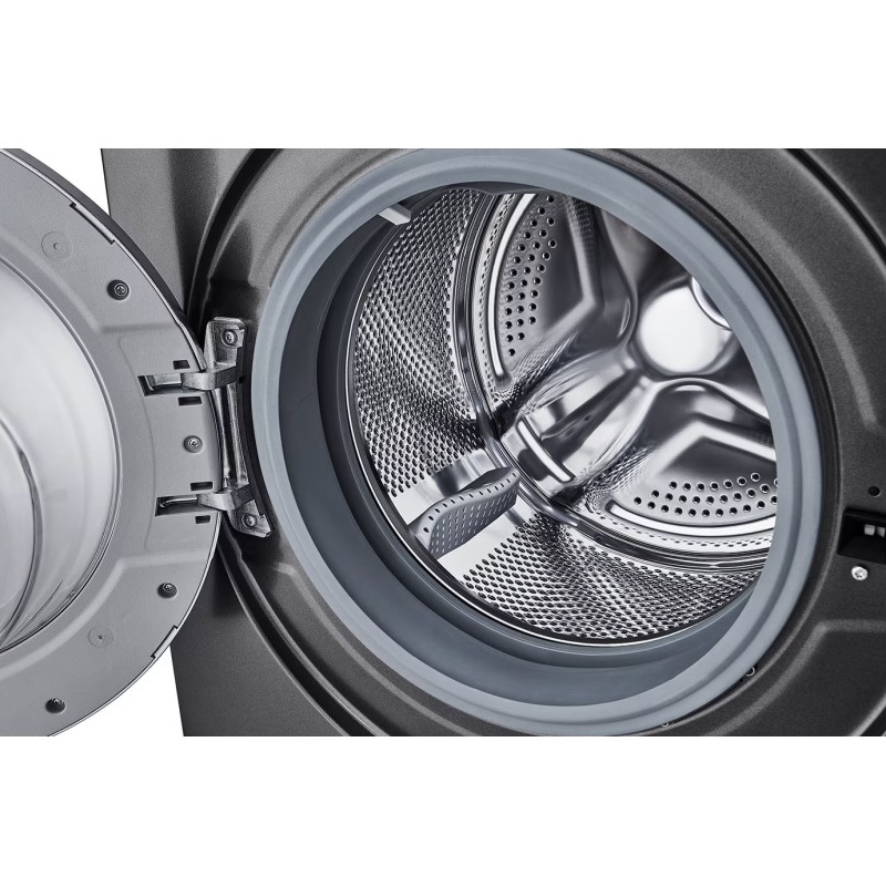 طراحی دیگ شستشوی استیل ضد زنگ ماشین لباسشویی ال جی F2T2TYM1S رنگ دودی