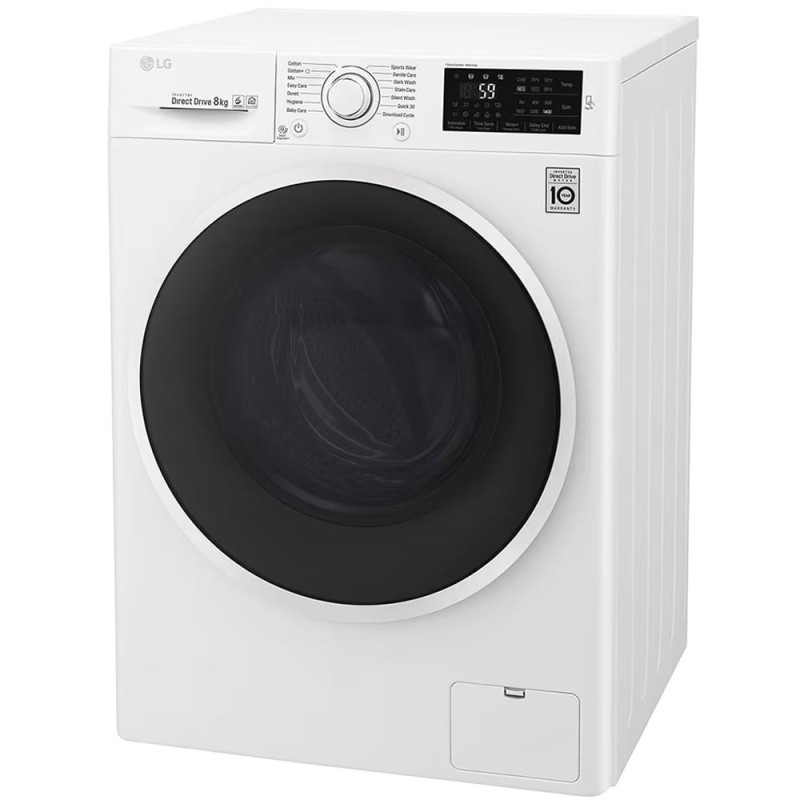 قیمت ماشین لباسشویی ال جی 4J6 یا F4J6 رنگ سفید با ظرفیت 8 کیلوگرم