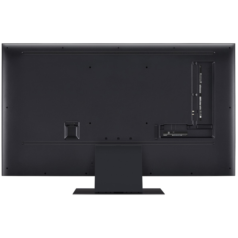 طراحی و نمای پشت تلویزیون ال جی 55UT9100 با پایه نصب شده در حالت ساندبار