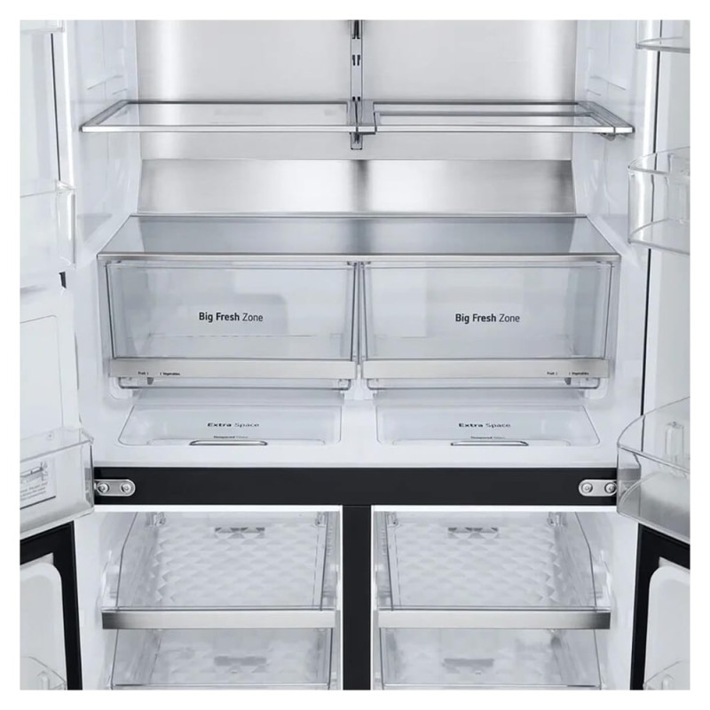 کشوهای بزرگ و حجیم Big Fresh Zone در بخش داخلی یخچال فریزر GC-X24FFCBB یا X24