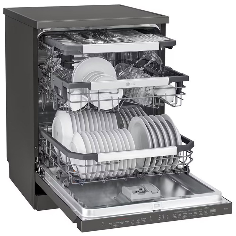 ماشین ظرفشویی سه سبد ال جی رنگ دودی