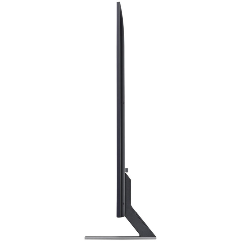 نمای بغل تلویزیون LG 65QNED85 2024 با پایه نصب شده در حالت ساندبار