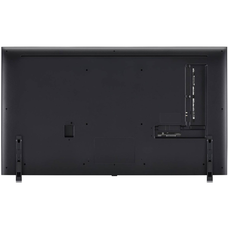 طراحی و نمای پشت تلویزیون ال جی 55QNED85 2024 با پایه نصب شده در حالت استاندارد