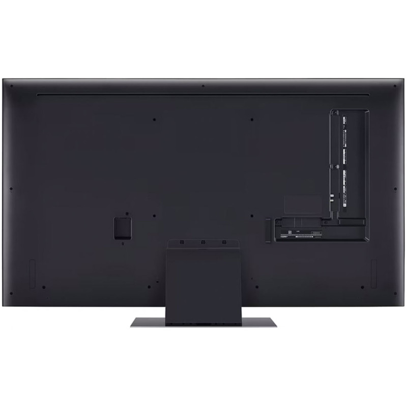 طراحی و نمای پشت تلویزیون ال جی 55QNED87 محصول 2024 با پایه در حالت ساندبار